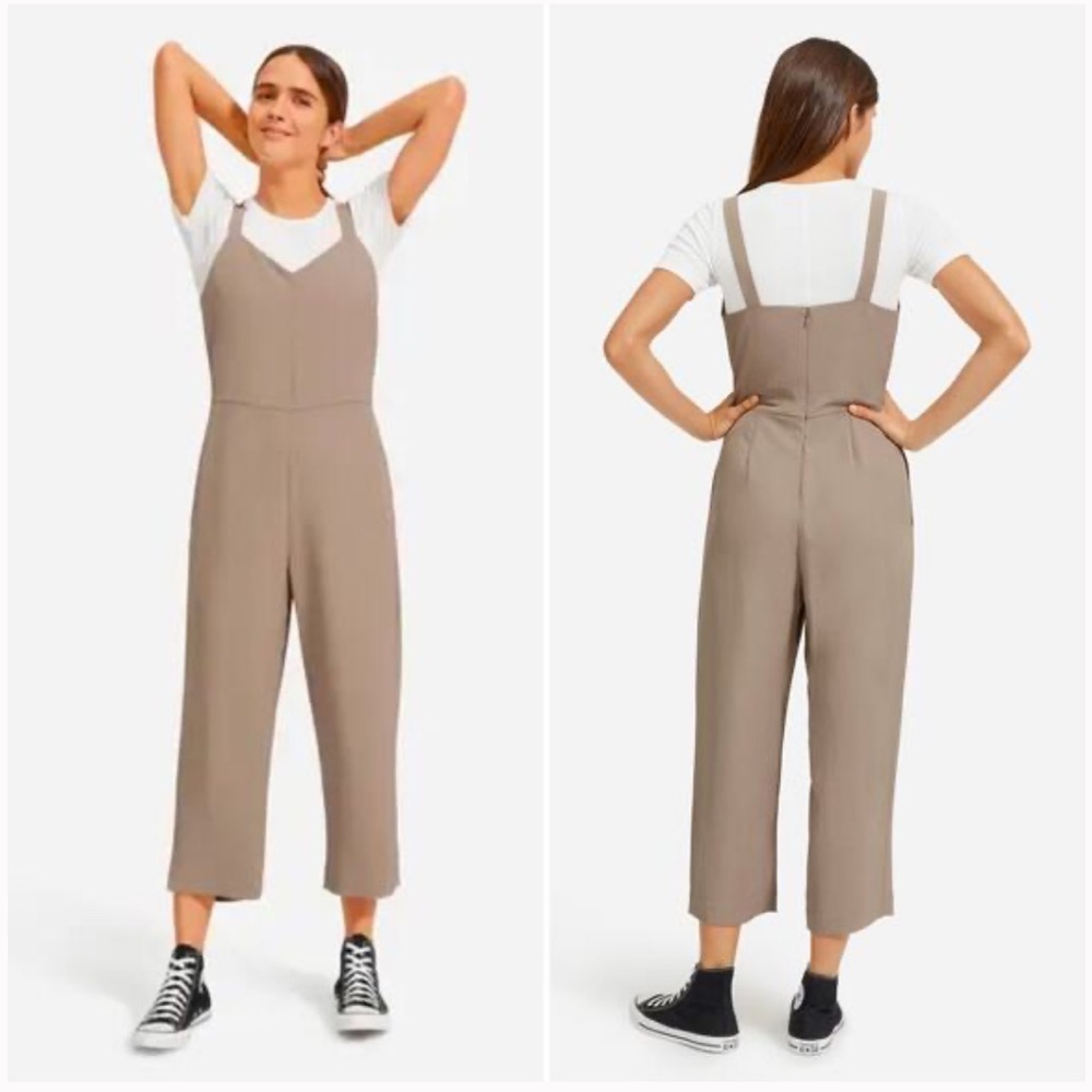 EVERLANE GoWeave Slip Jumpsuit Clay Taupe